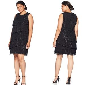 JESSICA HOWARD Plus Asymmetrical Tiered Dress